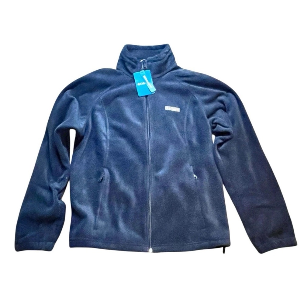 Columbia Women's XL Benton Springs Full Zip Fleece Jacket Dark Blue Zip Pockets